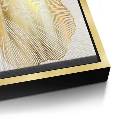 Gold Ginkgo Leaf Set of 2 - Canvas