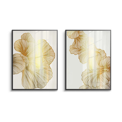 Gold Ginkgo Leaf Set of 2 - Fine Art