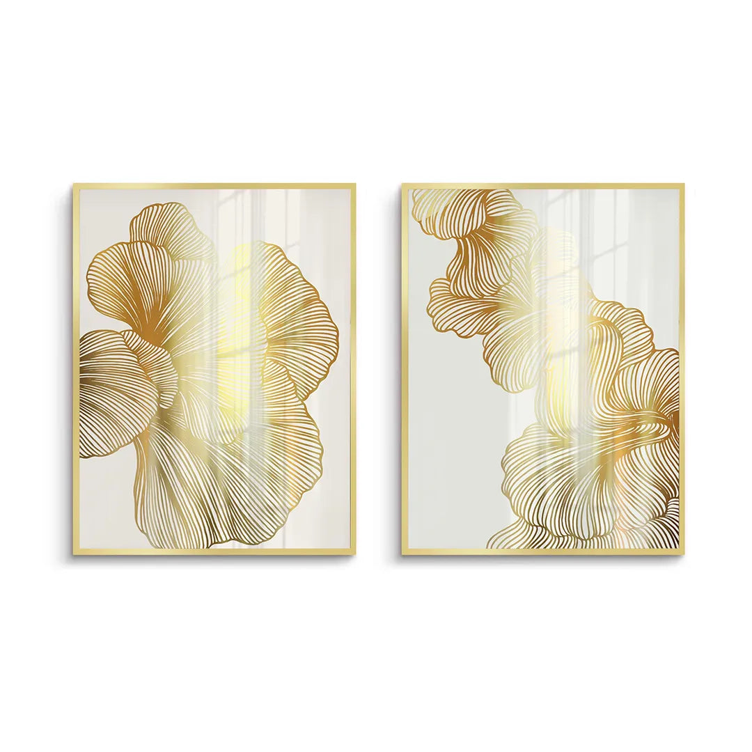2Gold Ginkgo Leaf Set of 2 - Fine Art