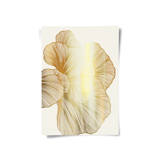 Gold Ginkgo Leaf Set of 2 - Poster