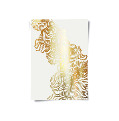 Gold Ginkgo Leaf Set of 2 - Poster