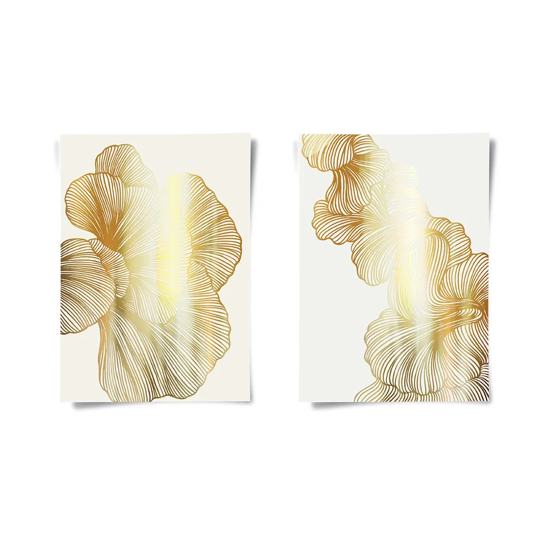 2Gold Ginkgo Leaf Set of 2 - Poster