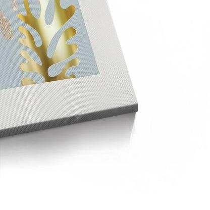 Gold Glitter Abstract Leaves Set of 2 - Canvas