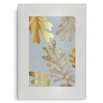 Gold Glitter Abstract Leaves Set of 2 - Canvas