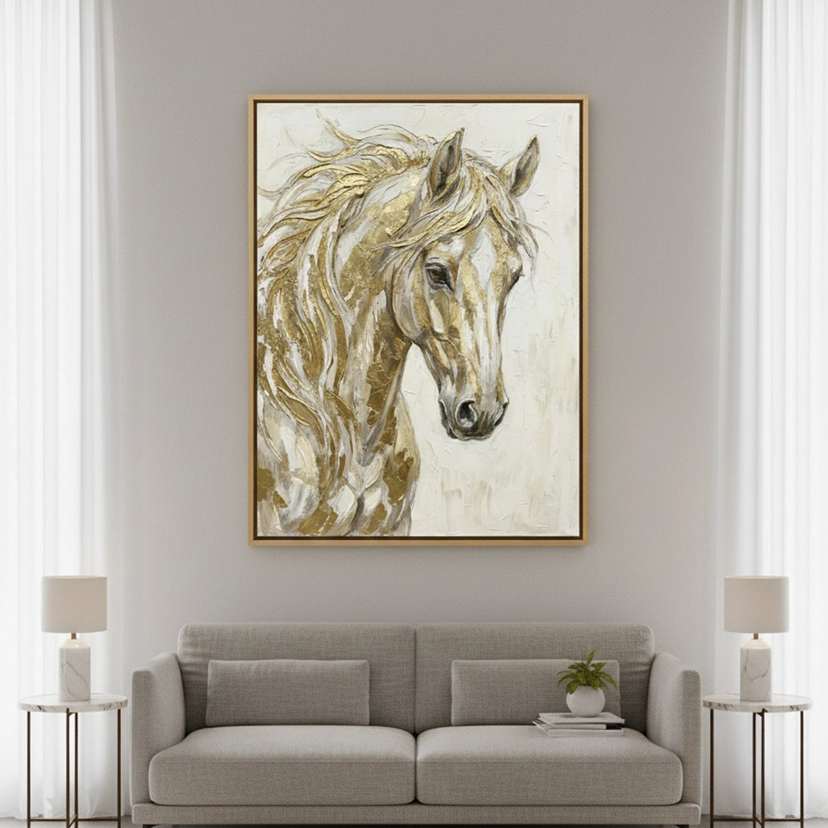 2Gold Horse Painting #DGHO110