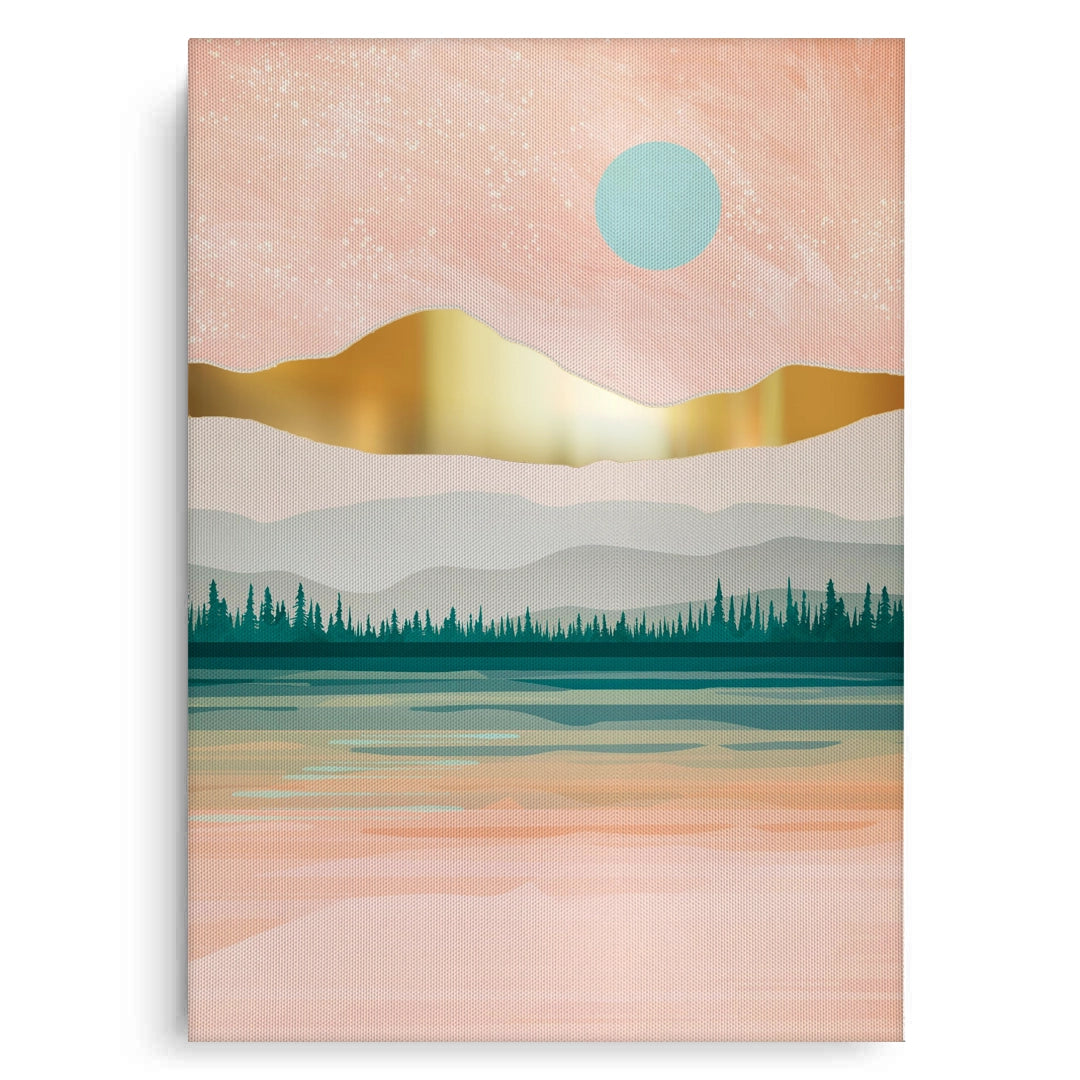 2Gold Layer Mountain - Canvas