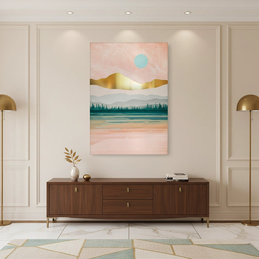 Gold Layer Mountain - Canvas