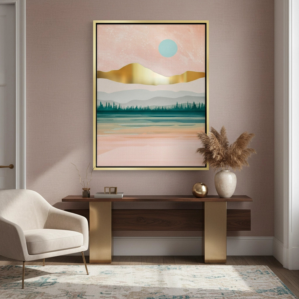 2Gold Layer Mountain - Canvas