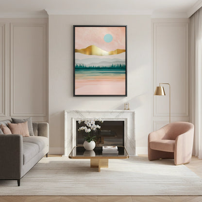 Gold Layer Mountain - Canvas