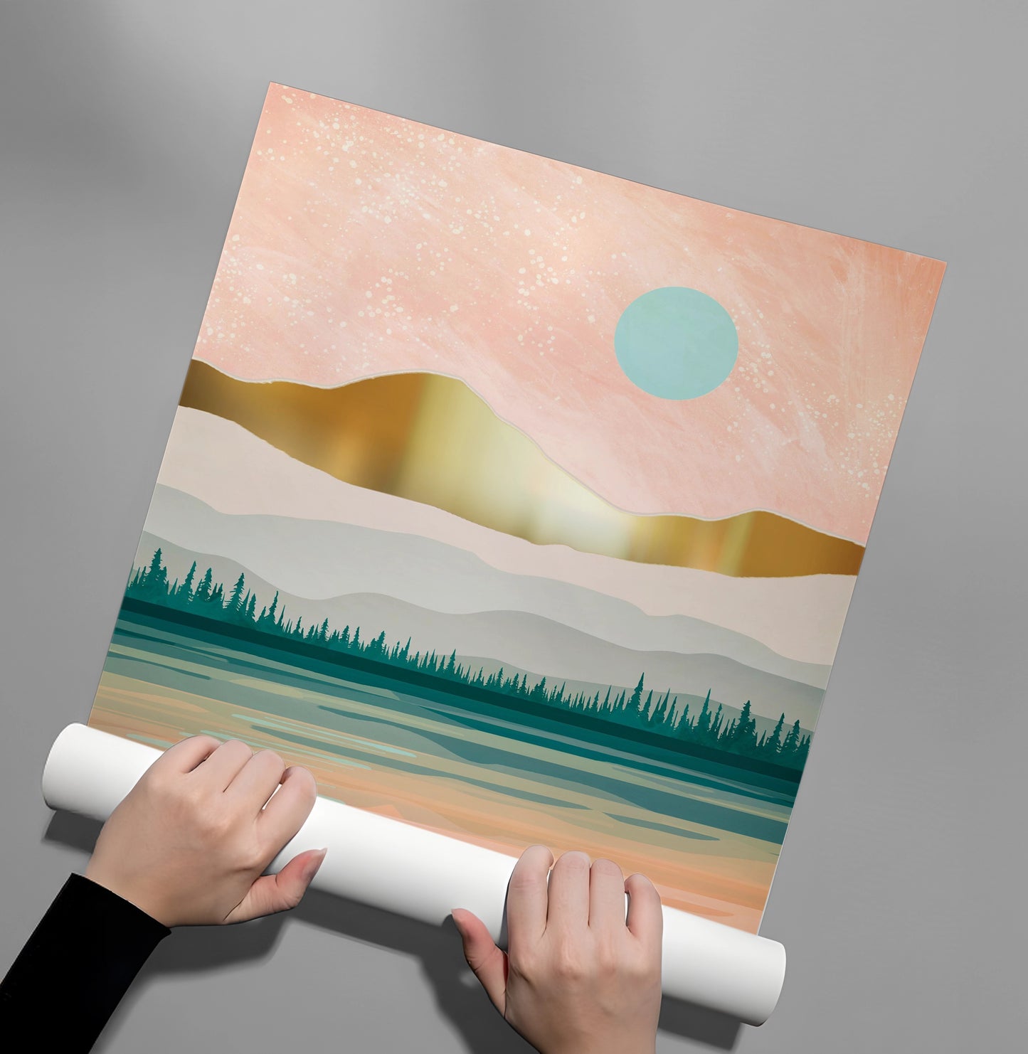 2Gold Layer Mountain - Poster