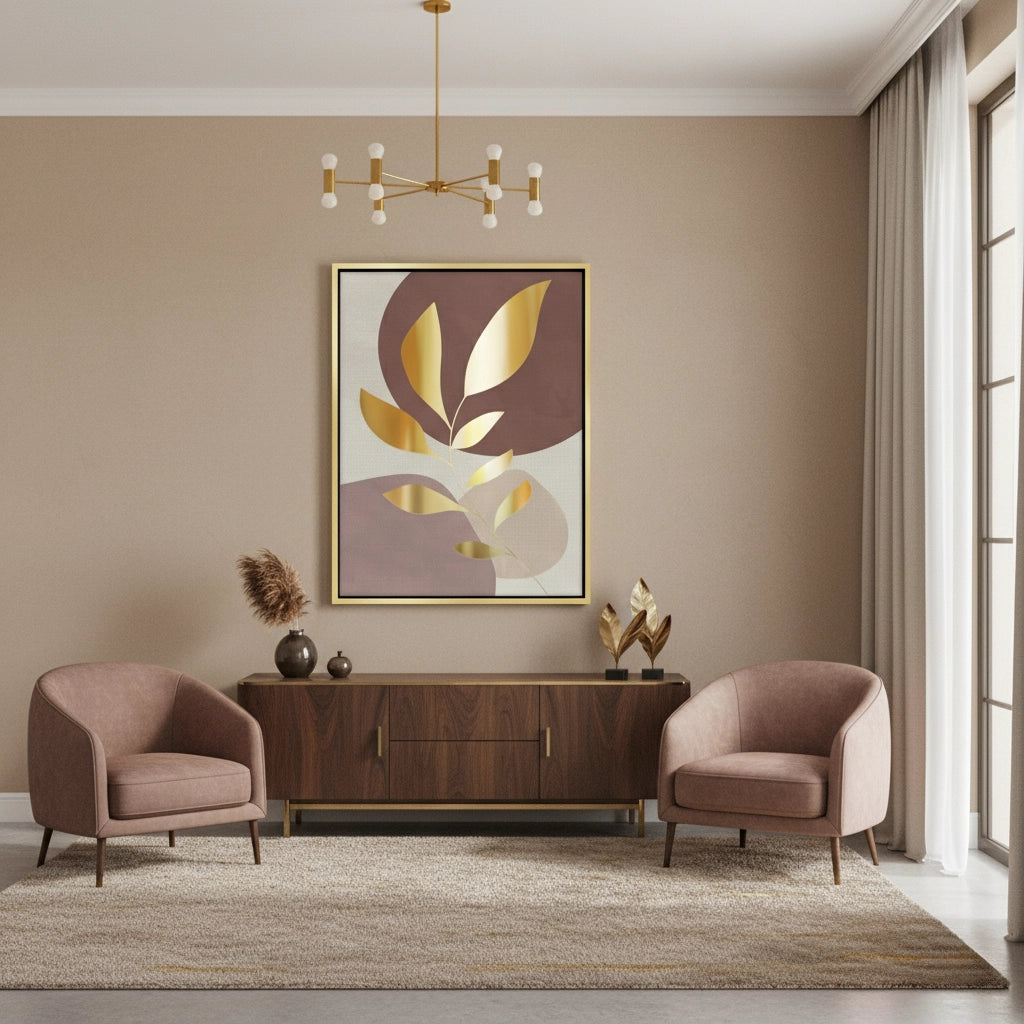 2Gold Leaf Abstract - Canvas