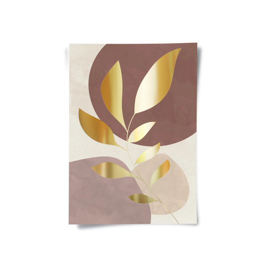 Gold Leaf Abstract - Poster