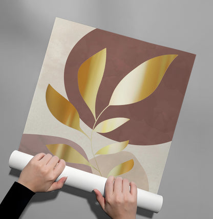 Gold Leaf Abstract - Poster