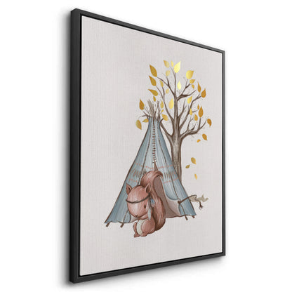 Gold Leaf Teepee Squirrel - Canvas