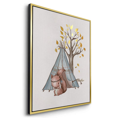 Gold Leaf Teepee Squirrel - Canvas