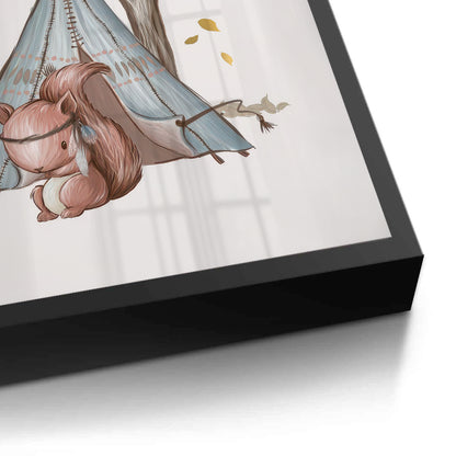 Gold Leaf Teepee Squirrel - Fine Art