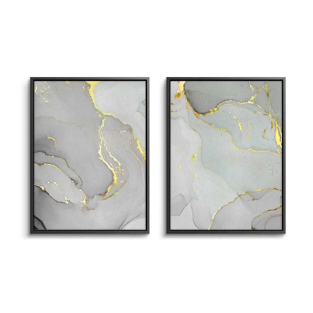 Gold Marble Set of 2 - Canvas - Jasmineart.ae