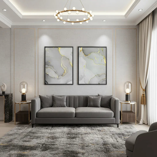 Gold Marble Set of 2 - Canvas