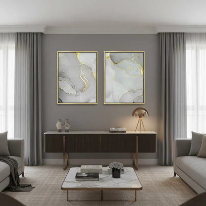 Gold Marble Set of 2 - Canvas