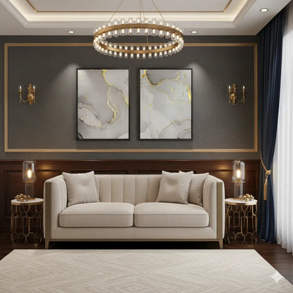 Gold Marble Set of 2 - Canvas