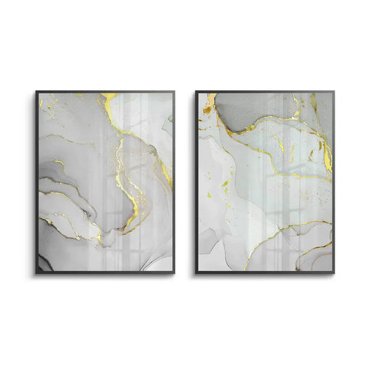 Gold Marble Set of 2- Fine Art