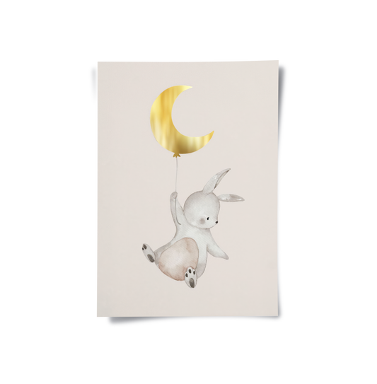 Gold Moon Bunny- Poster