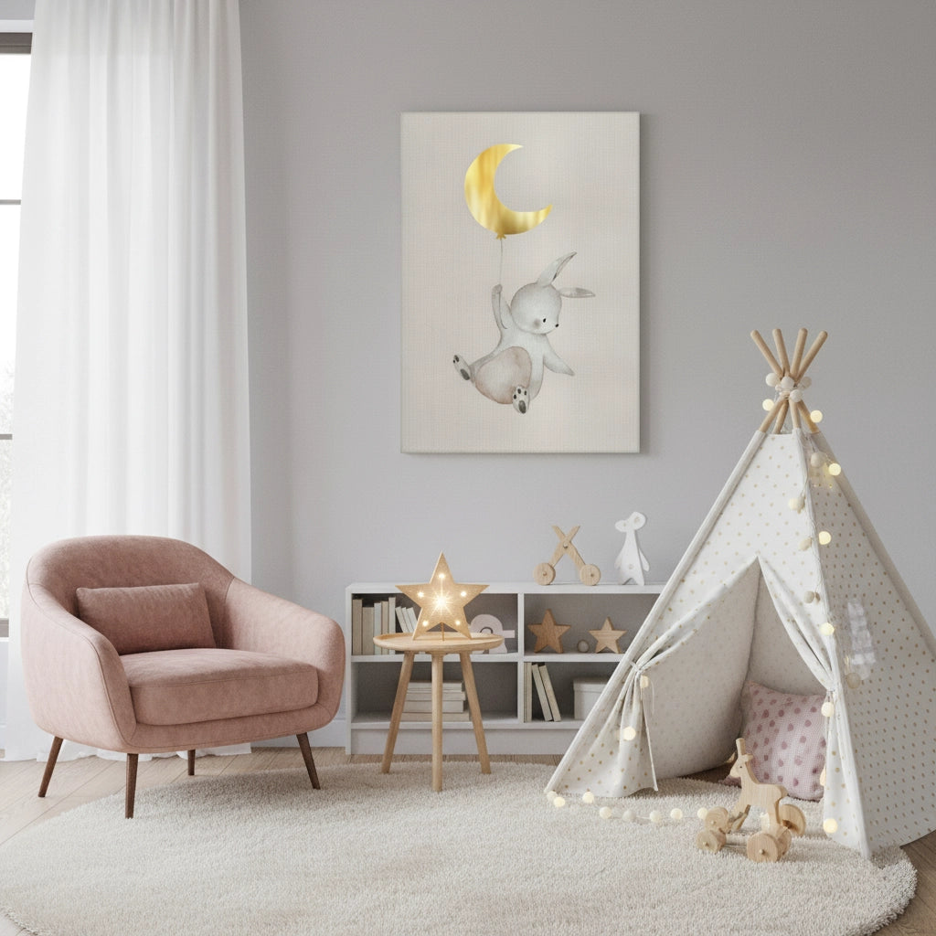 2Gold Moon Bunny - Canvas