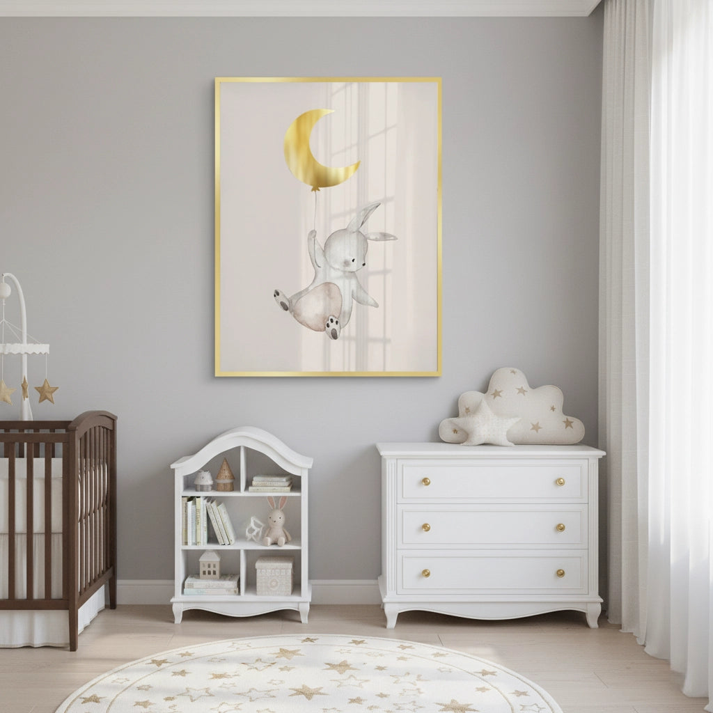 2Gold Moon Bunny - Fine Art