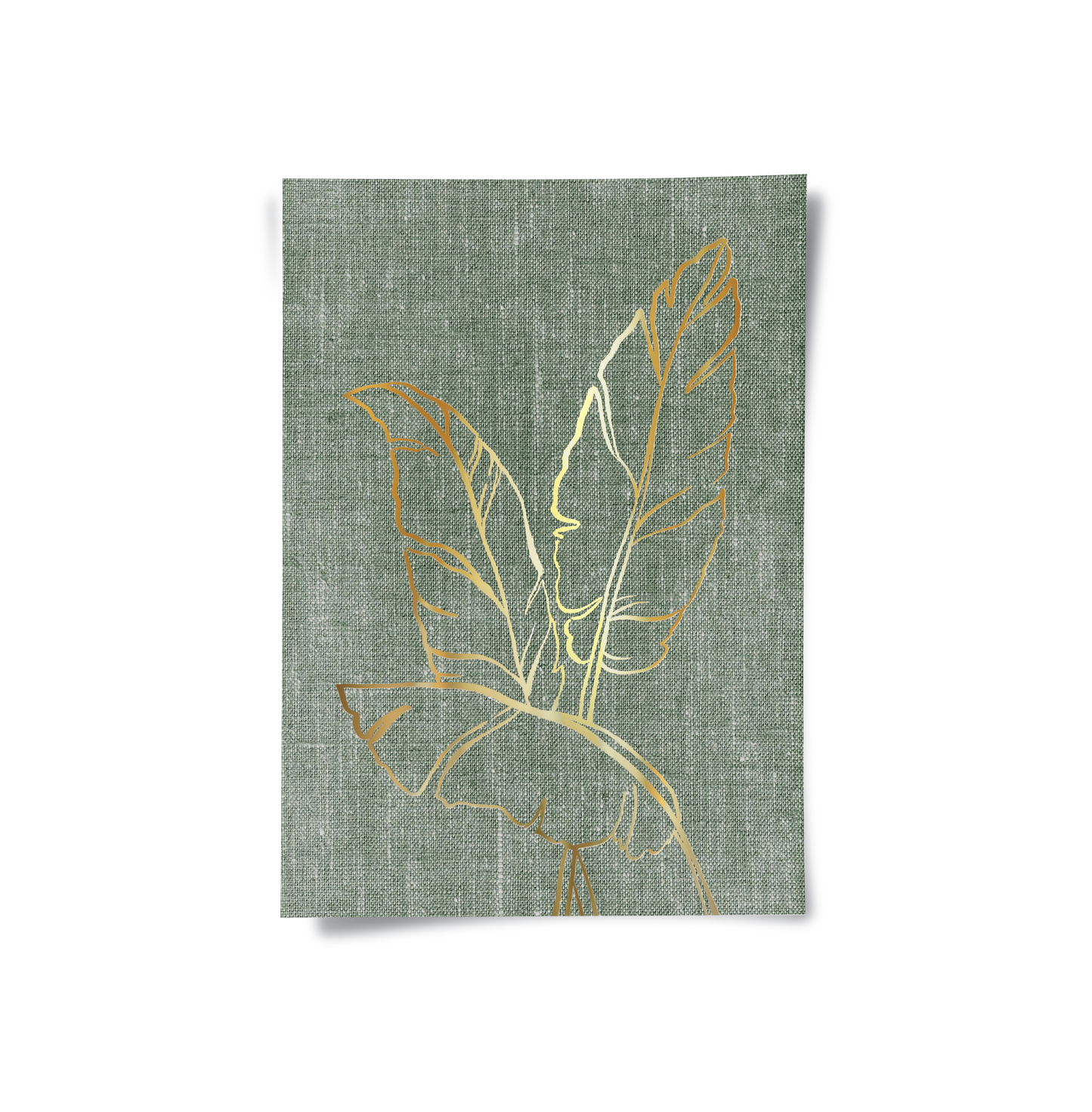 2Gold Outline Tropical Leaf - Poster