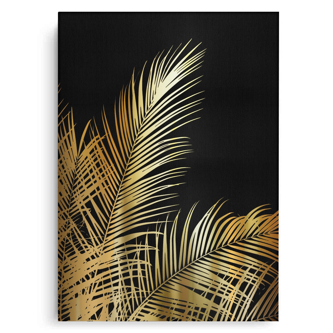 2Gold Palm Leaf - Canvas