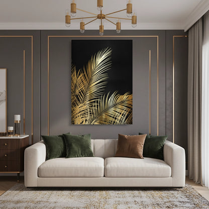 Gold Palm Leaf - Canvas