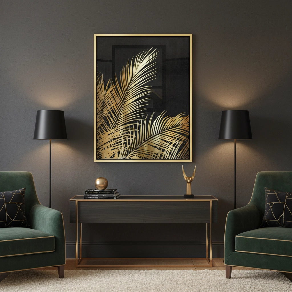 2Gold Palm Leaf - Canvas