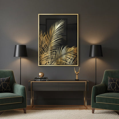 Gold Palm Leaf - Canvas