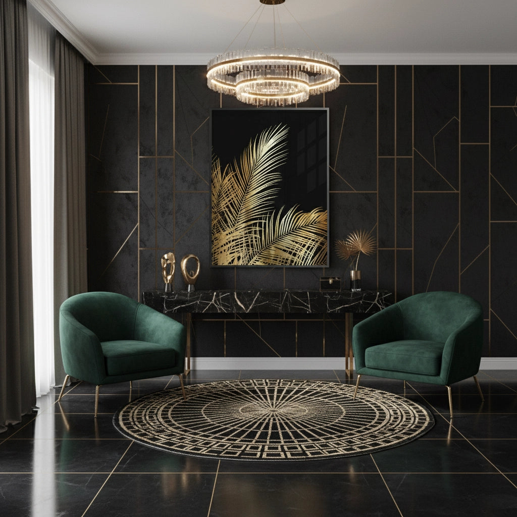Gold Palm Leaf - Fine Art - Jasmineart.ae