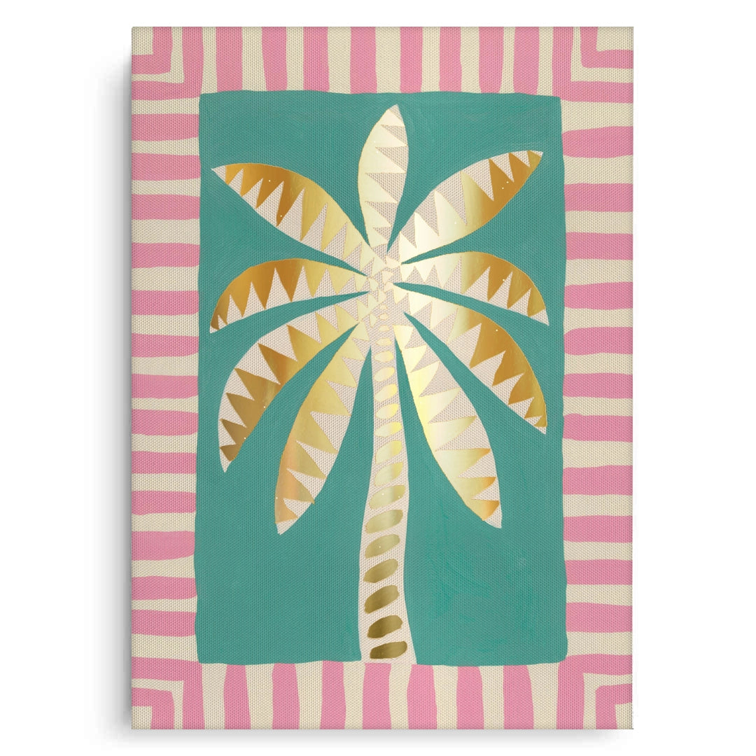 2Gold Palm Tree - Canvas