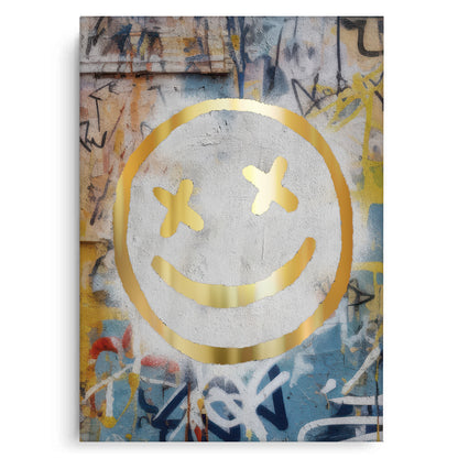 Gold Smiley Face - Canvas