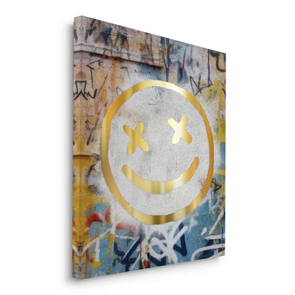 Gold Smiley Face - Canvas