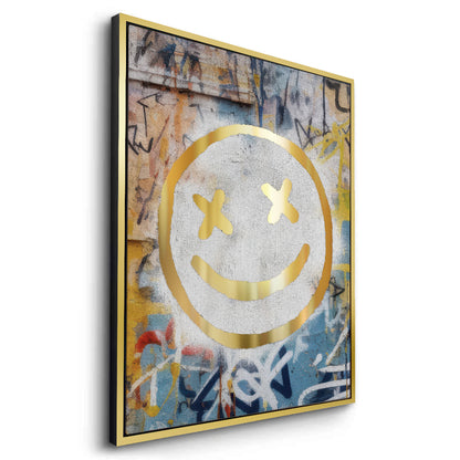 Gold Smiley Face - Canvas