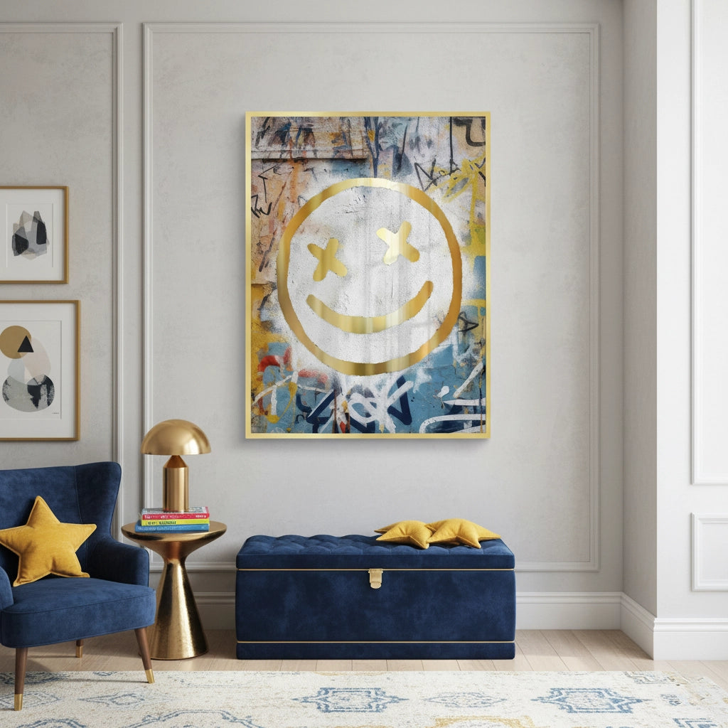 2Gold Smiley Face - Fine Art