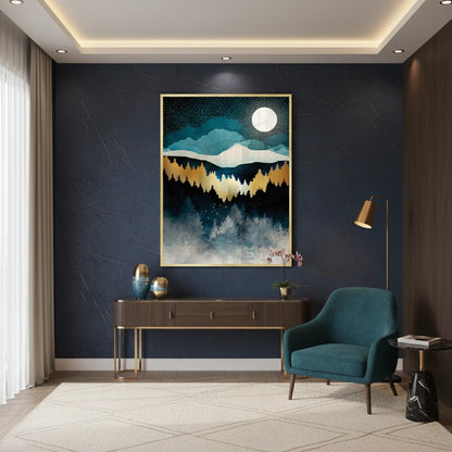 Gold Starry Mountain - Fine Art