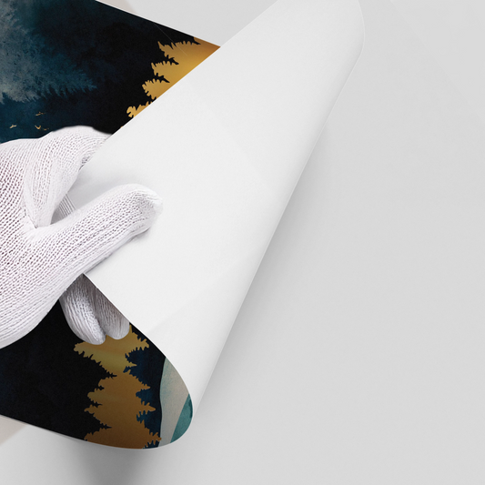 Gold Starry Mountain - Poster