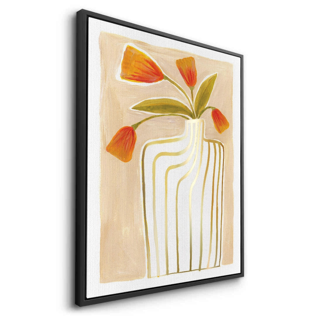 2Gold Stripe Vase - Canvas