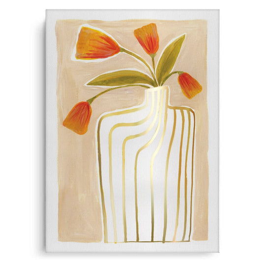 Gold Stripe Vase - Canvas