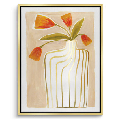 Gold Stripe Vase - Canvas