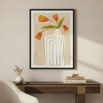 Gold Stripe Vase - Canvas