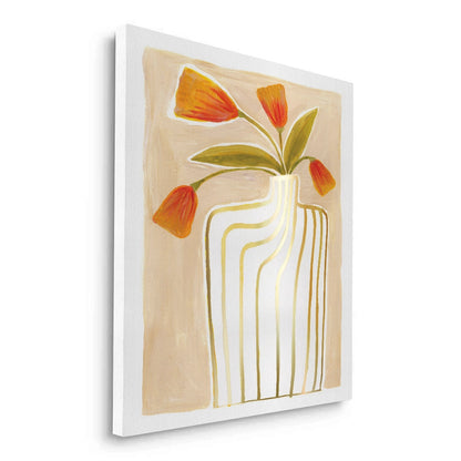 Gold Stripe Vase - Canvas