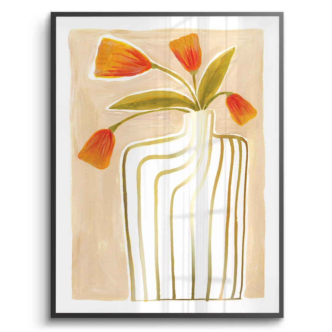 Gold Stripe Vase - Fine Art - Jasmineart.ae