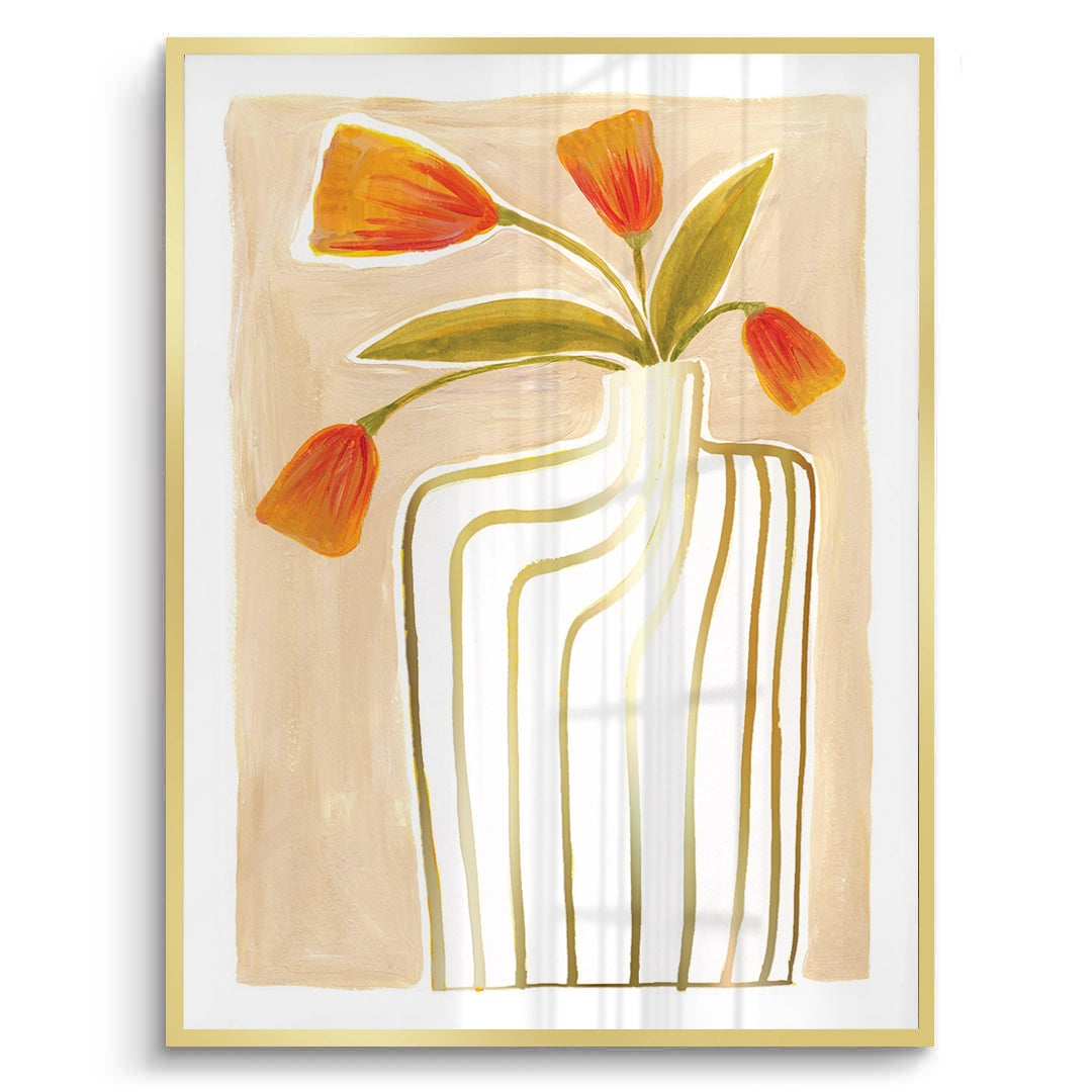 Gold Stripe Vase - Fine Art - Jasmineart.ae