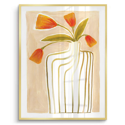 Gold Stripe Vase - Fine Art - Jasmineart.ae