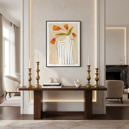Gold Stripe Vase - Fine Art